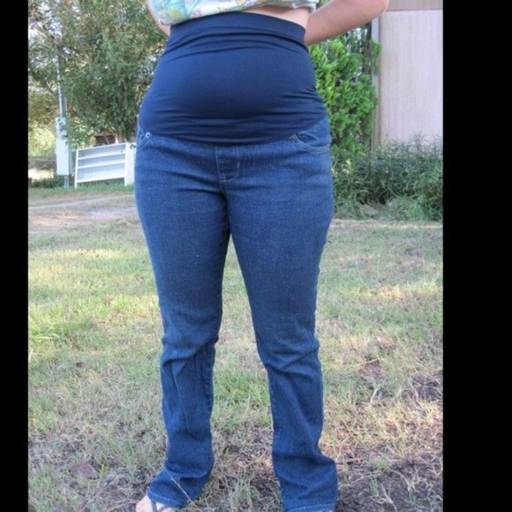 Spandex Belly Band Liz Lange Maternity Target XS 2 Blue Jean Pregnancy Pants